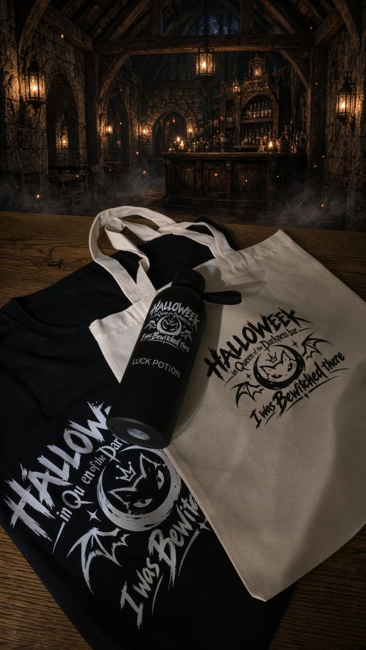 Мерч Halloweek 2026: футболка, толстовка, шоппер с бейсболкой и термос